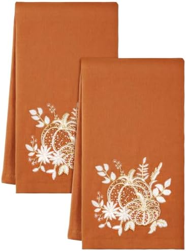 Miss Adola Fall Cotton Kitchen Towels Set of 2, 18x28, Glittering