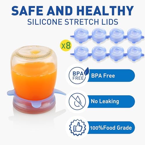 Extra Small Silicone Stretch Lids, 2 Inch, 8 pcs