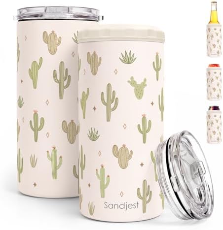 Cactus Can Cooler 12oz - Travel Mug Cups - Stainless Steel Insulated