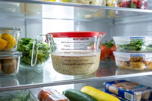 Auralite 8-Cup Borosilicate Glass Measuring Cup with Lid, 2 Quart