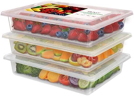 3 Pack 2.5L Fruit Storage Containers for Fridge with Water Drain Trays