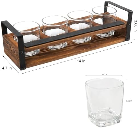 Vintage Piece Beer Flight Board Tasting Sampler Set with Chalkboard
