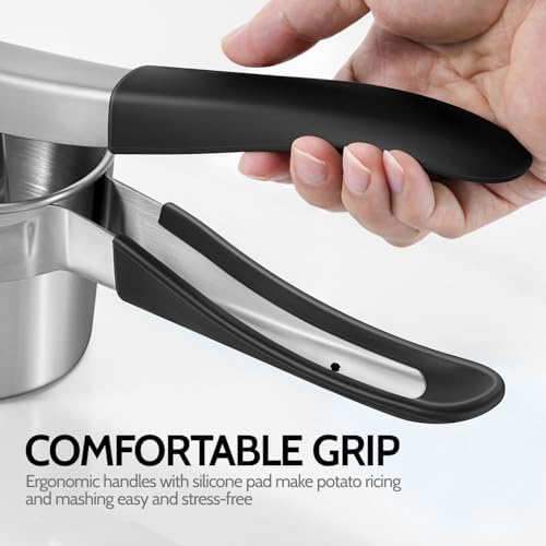 Potato Ricer, Sopito Upgraded Stainless Steel Potato Masher with 3