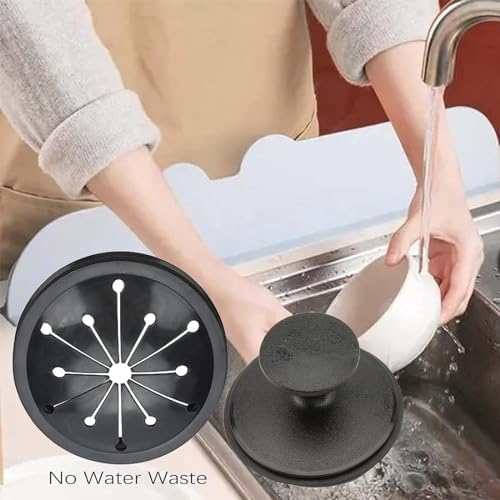 3-1/8 Inch Kitchen Sink Drain Splash Guard with Sink Stopper, Garbage