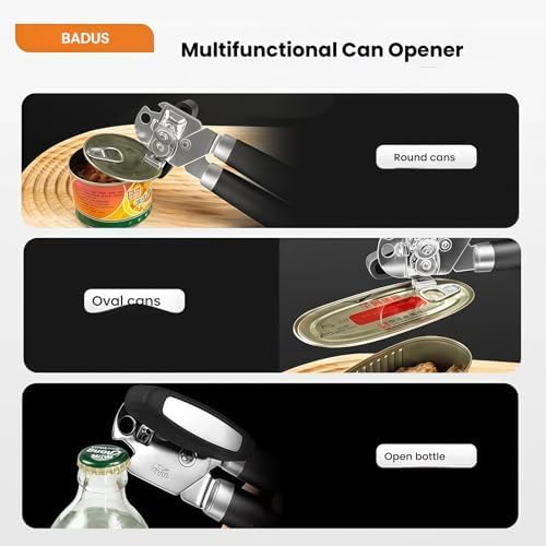 Heavy Duty Commercial Can Opener - Hand Crank for Large Cans, Magnetic
