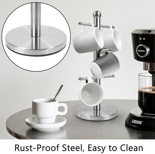 DreamsEden Metal Mug Holder Tree 6 Mugs - Coffee Cup Storage Rack with