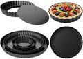5 Packs Tart Pans Removable Bottom, Nonstick Steel Round