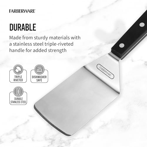 Farberware Pro Triple Rivet Wide Turner - 9.5-Inch Stainless Steel