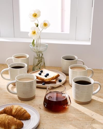 famiware Coffee Mugs Set of 6, 13 oz Mug Set, Ceramic Cup Set with