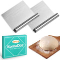 2 Pack Stainless Steel Dough Cutter & Pastry Scraper, Bench Knife with