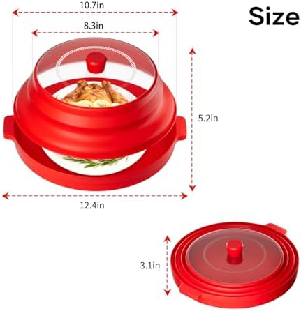 2 in 1 Microwave Splatter Cover, Large Plastic & Silicone Collapsible