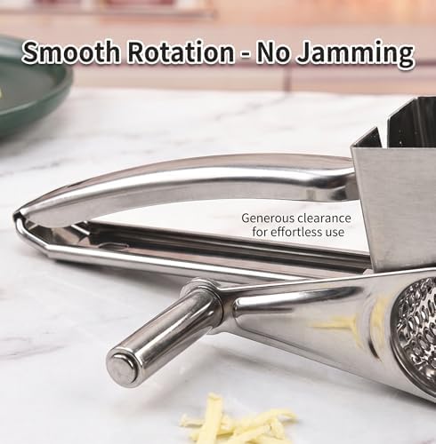 Handheld Rotary Cheese Grater, 430 Steel