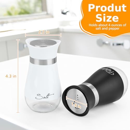 Accmor Salt and Pepper Shakers, 4 oz Stainless Steel Set