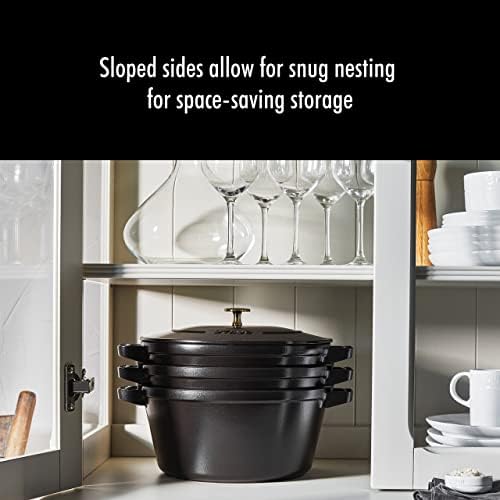 STAUB Cast Iron Set 4-pc, Stackable Space-Saving Cookware Set, Dutch