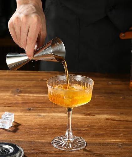 Double Cocktail Jigger Slim Style Measuring Jigger (Silver)