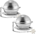 Numola 2Pcs Tea Ball Infuser - Locking Clasp Tea Strainer with Chain