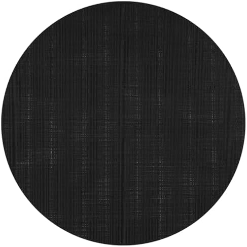 Black Round Placemats Set of 4 Vinyl Placemats 13 inch Non-Slip Heat
