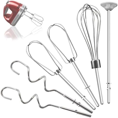 6-Piece Stainless Steel Hand Mixer Attachment Set