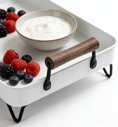 4 Pack Wood & Metal Rustic Serving Tray Handles, 3.78"×3.23"