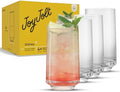 JoyJolt Sidney Highball Glasses Set of 4 | 16 oz Drinking Glasses for