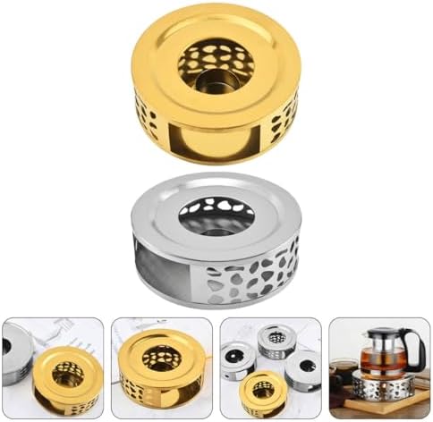 2 Pcs Japanese Stainless Steel Teapot Warmer Base Xmas Tea Heater