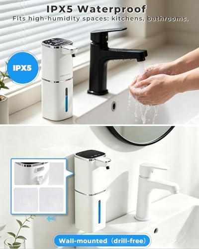 Automatic Foaming Soap Dispenser 2 Pack, Rechargeable, 9 Levels