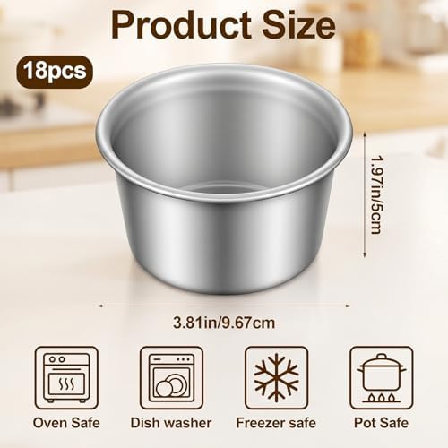 18 PCS 4 Inch Mini Round Cake Pans – Nonstick Aluminum Baking Molds
