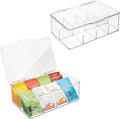 SIMPLEMADE 2 Pk Clear Tea Bag Organizer - Tea Box Divided Storage