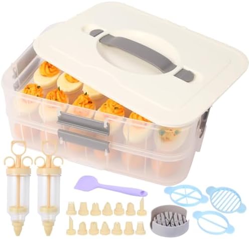 2-Layer Deviled Egg Container with Lid, 36-Piece