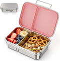 Pawtong Stainless Steel Bento Box for Kids, 2 Compartment Food Grade