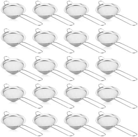 20packs Small Fine Mesh Strainer with Handle 3.3" Stainless Steel Tea