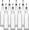 Maxdot 8 Pcs Syrup Bottle Long Neck Glass with Pour Spout, Liquor