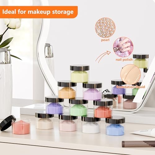 72PCS 3oz/88ml Plastic Jars with Screw On Lids Pressure Sensitive