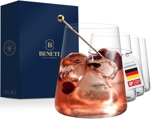 BENETI Drinking Glasses set of 6 | Premium 17oz Highball Glass Water