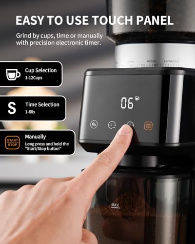 SHARDOR Conical Burr Espresso Coffee Grinder, 51 Settings, Stainless