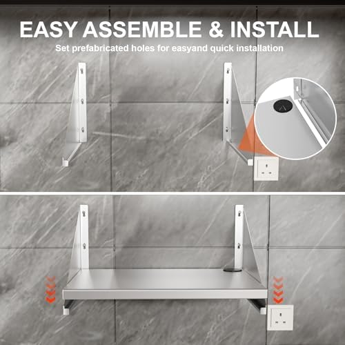 Stainless Steel Floating Microwave Shelf, 18"x24"