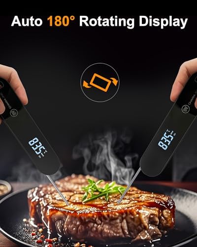 0.5 Sec Instant Read Digital Meat Thermometer, Black