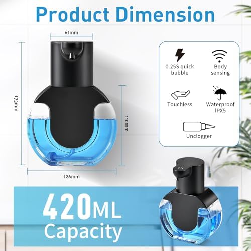 Automatic Foaming Soap Dispenser, 15oz/420ml Smart Hand Soap