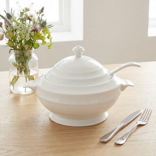 Casserole Dish with Serving Handle, Soup pot 1.6-quart, French White