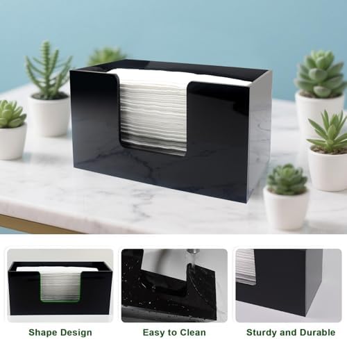 Countertop Paper Towel Holder, Black Acrylic, 2 Pack