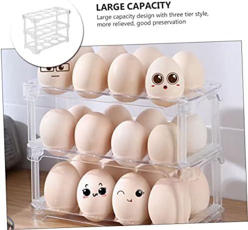 Stackable Egg Storage Box for Fridge, Three-tier Plastic