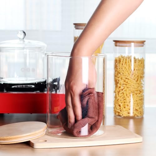 Set of 2 Large Glass Food Storage jar, 100 FL OZ (3000ml) Glass Flour