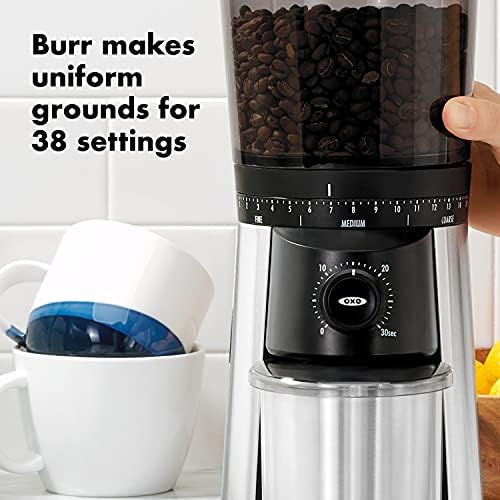 OXO Brew Conical Burr Coffee Grinder and POP Container Coffee Scoop