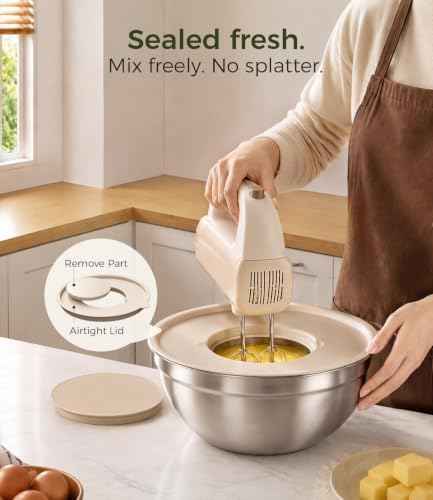 Stainless Steel Mixing Bowls: 6 Nesting Bowls with Lids & 3 Graters