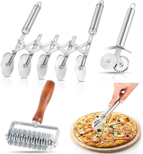 Gisafai 3 Pcs Pastry Cutter Set for Christmas Kitchen Pizza Noodle