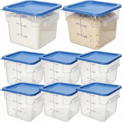 Lallisa 8 Pack 6 Qt Commercial Food Storage Containers with Lids