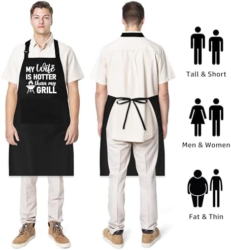 Funny Grilling Aprons For Men - Men’s Funny Apron for Dad Husband Chef