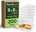 KARAT EARTH Clamshell Take Out Food Containers [9"x6", 200 ct] 2