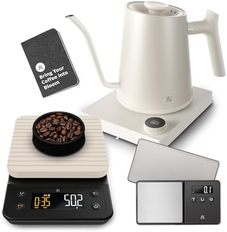 Greater Goods Electric Gooseneck Kettle, Coffee Scale, Birch