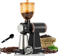 Huanyu 60mm Flat Burr Coffee Grinder, Black
